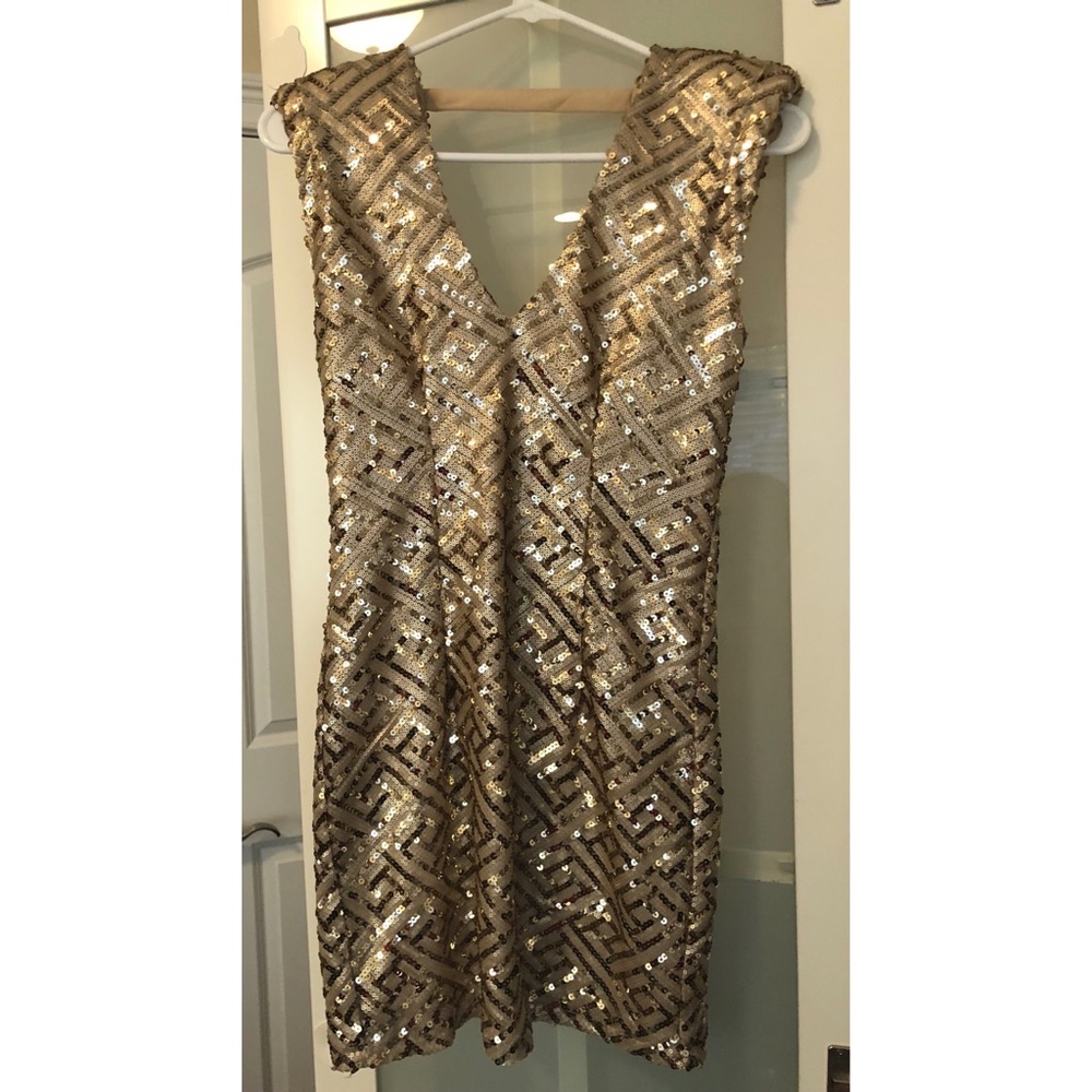 Gold Sequin Cocktail Dress